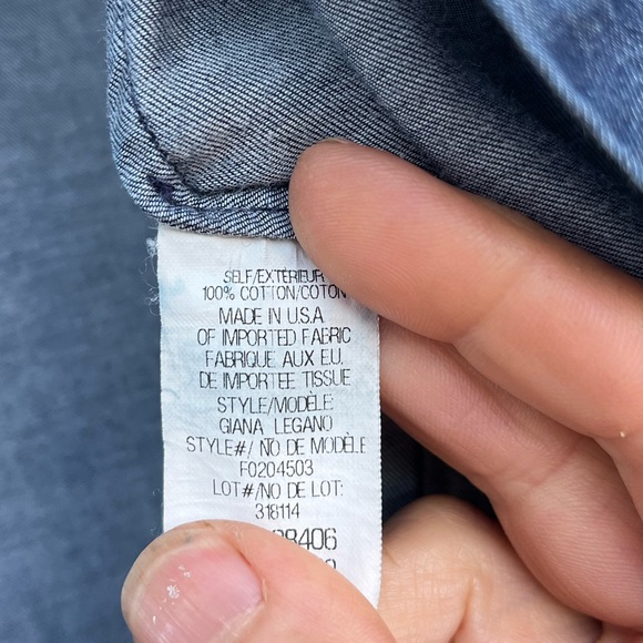 Theory blue denim-like long-sleeved button down shirt,side slits,chest pockets S - Picture 6 of 11